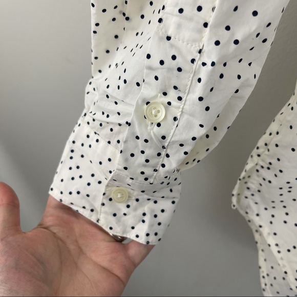 MADEWELL White and Black Polka Dot Scatter Ex-Boyfriend Oversized Button Down - Picture 7 of 12